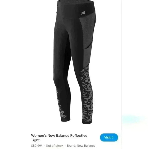 Women's New Balance Reflective Tights  in excellent condition size large - Picture 1 of 5